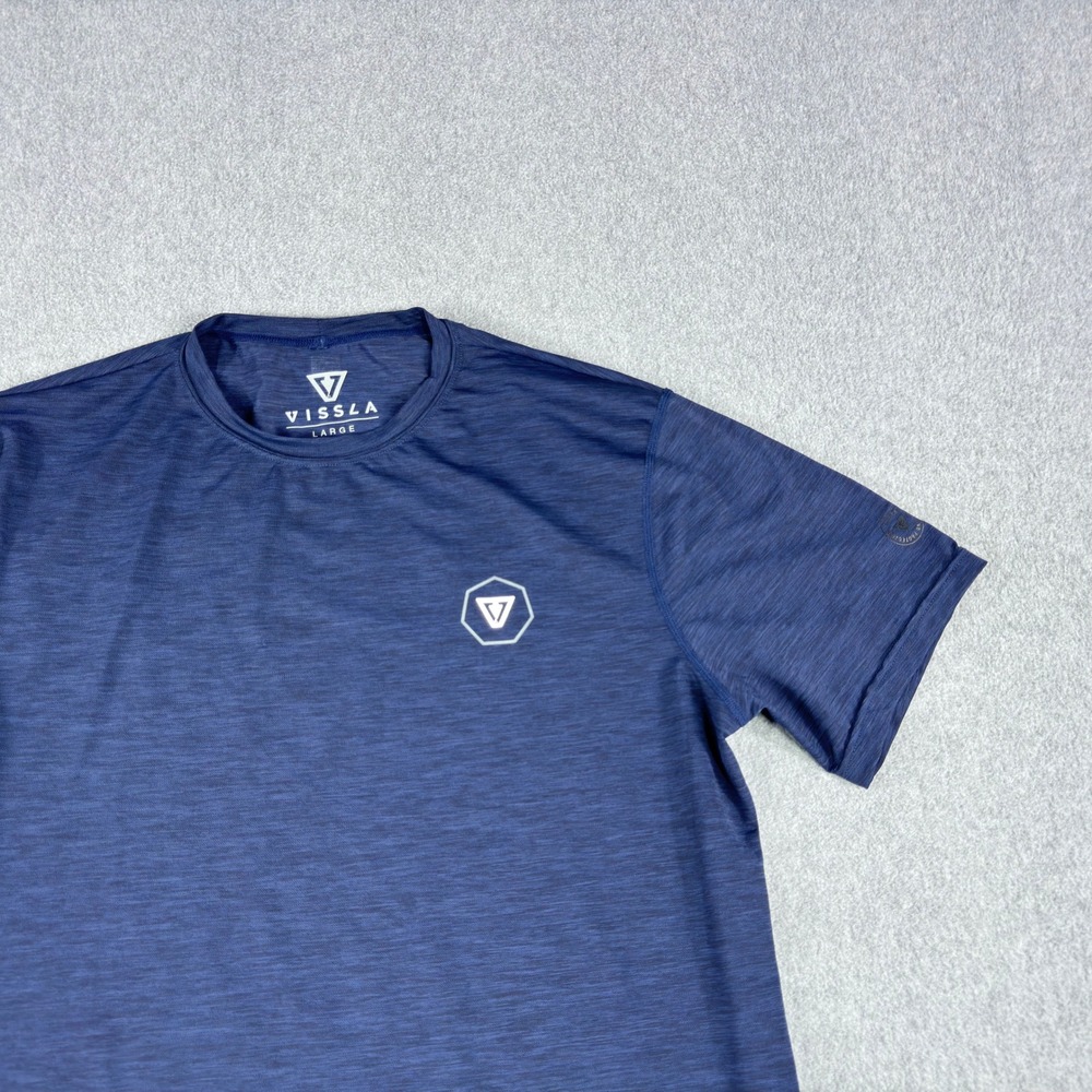 Vissla Shirt Mens L Blue UV Protection Short Sleeve